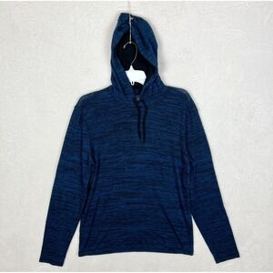 John Varvatos Hoodie Mens Medium Pullover Blue Lightweight Sweatshirt Space Dye